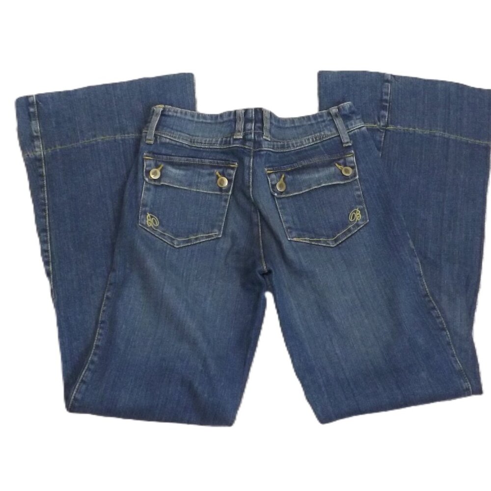 Vtg Bisou Bisou Jeans Womens 6 Blue Denim Flare Bootcut Mid Rise Pants Y2K 29x32